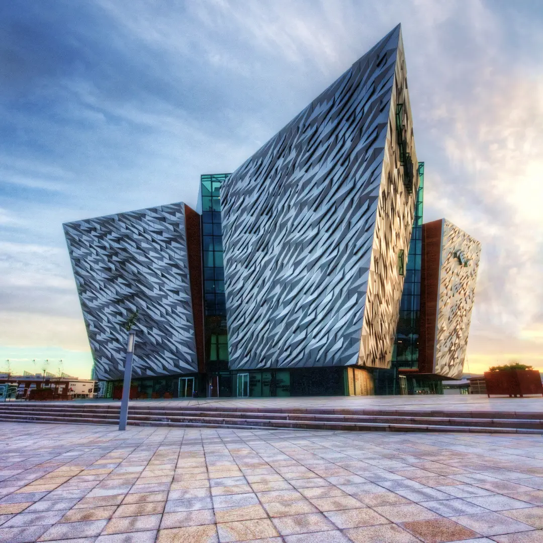 The front of the Titanic Museum located in Belfast