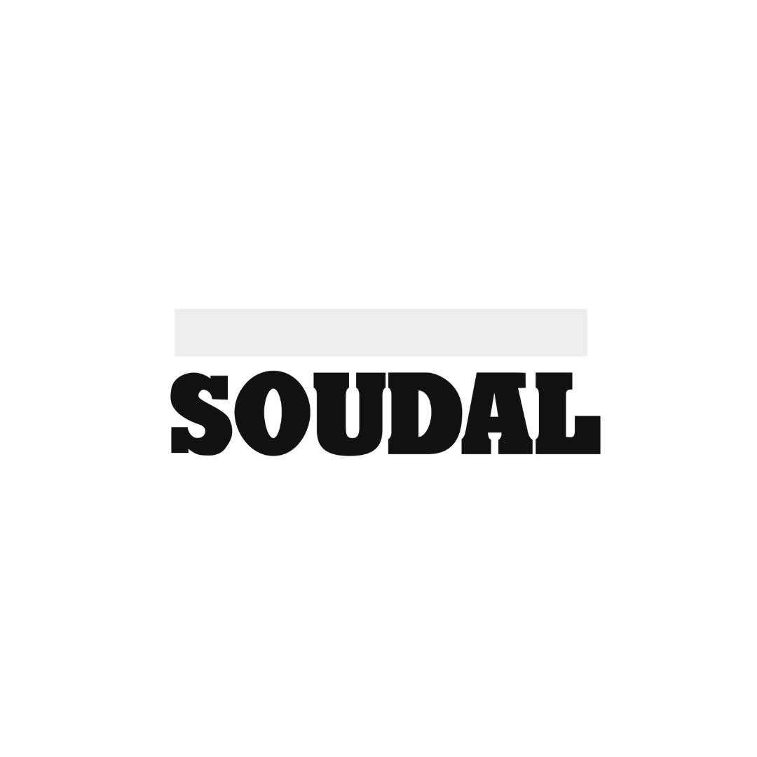 Soudal logo in black and white