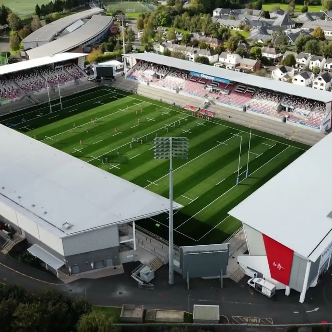 Birdseye view of the Kingspan Stadium, located in Belfast