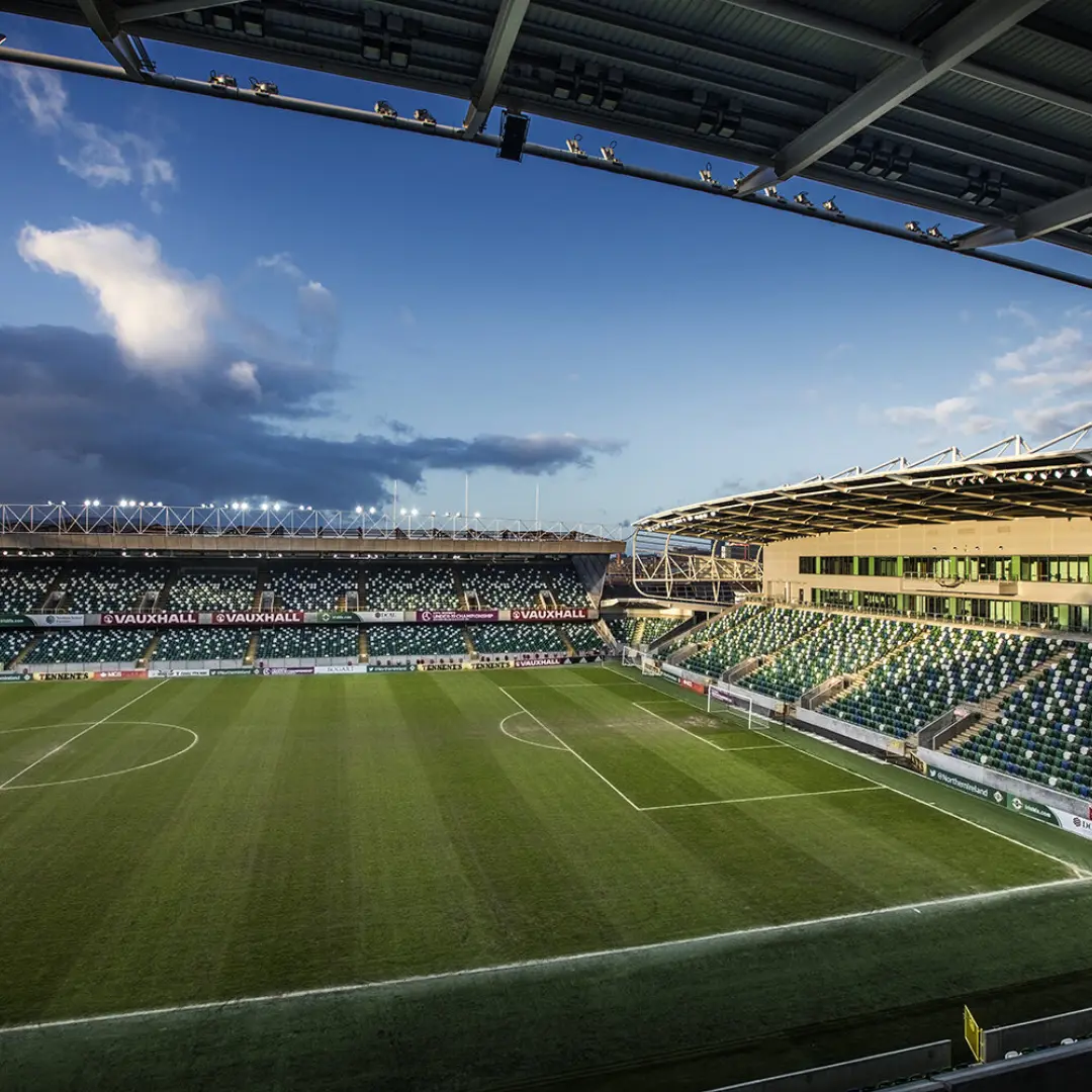 The pitch at Windsor park in Belfast