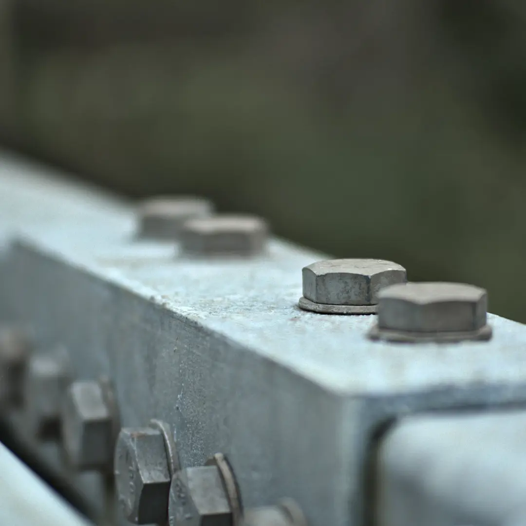 Bolts in a metal railing