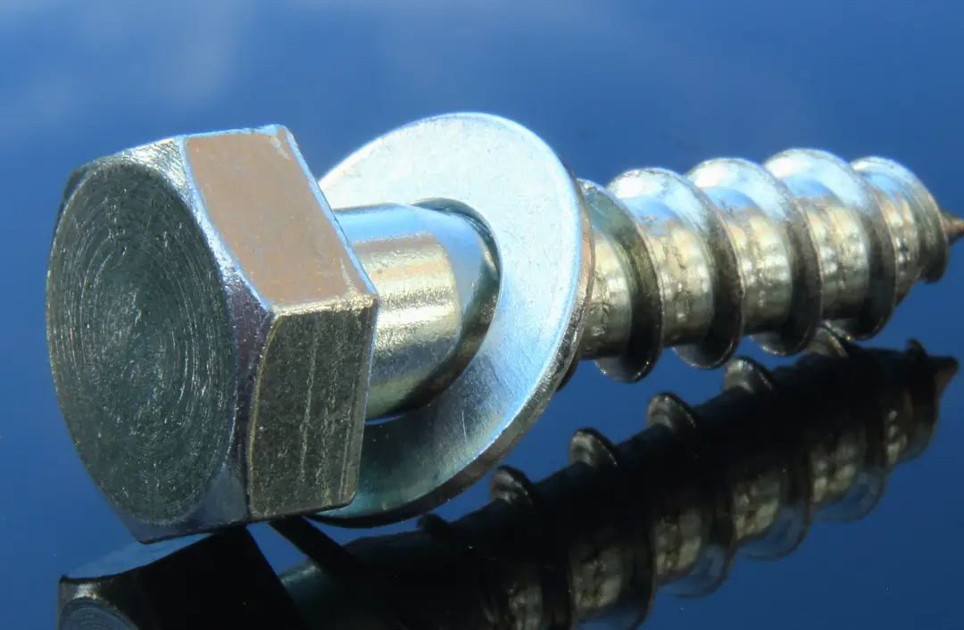 Close up of a fastener